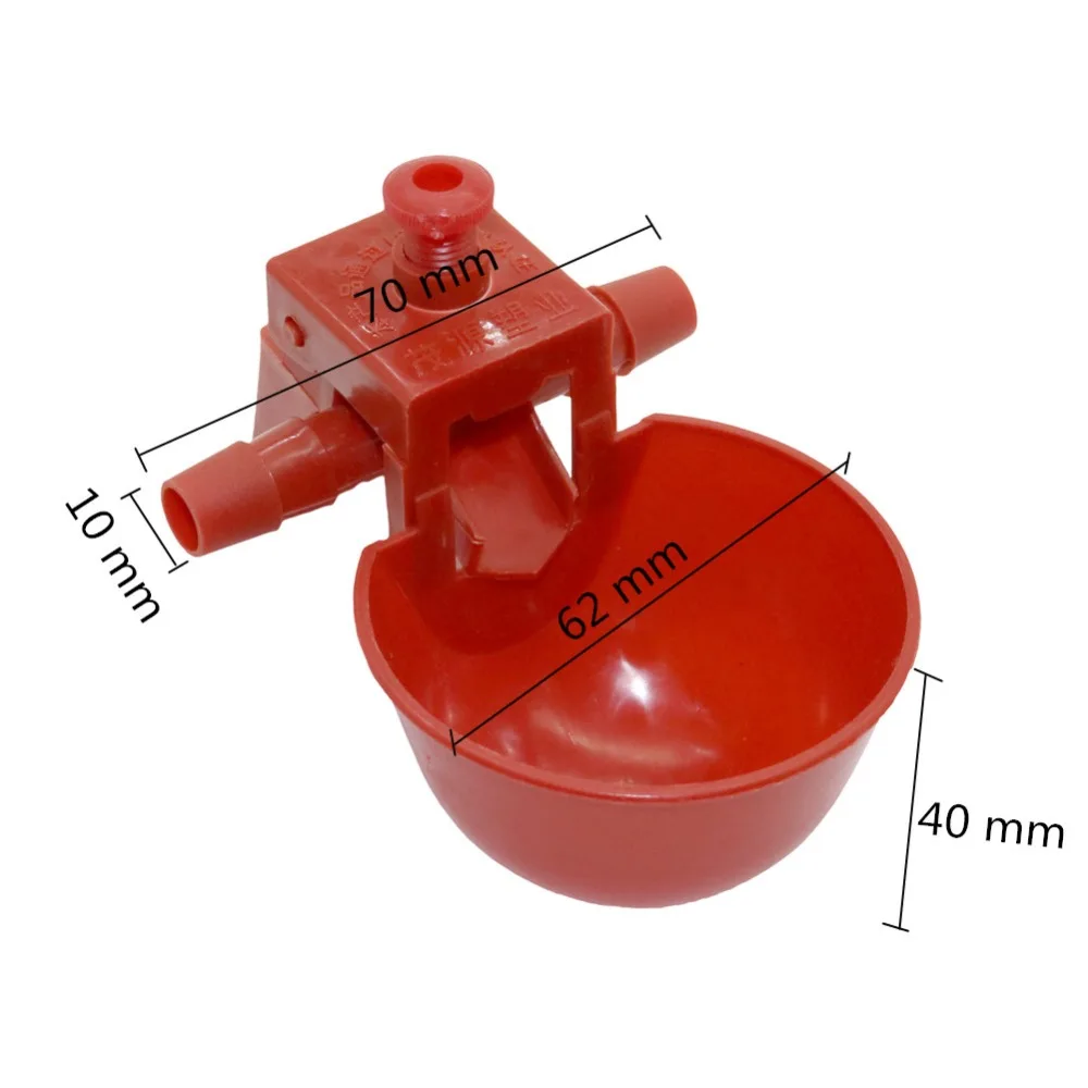 5/20/50 Pcs Chicken Automatic Drinking Cup Plastic Red Parrot Quail Waterer Easy To Install Aviary Chicken Coop Drinking Bowl