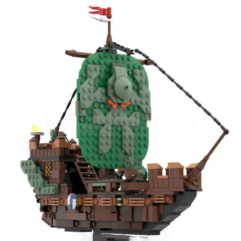 Castello medievale Modello Moc Mattoni da costruzione Castello Modello di cantiere navale Tecnologia Blocchi modulari Regali Giocattoli di Natale Set fai da te Assemblaggio