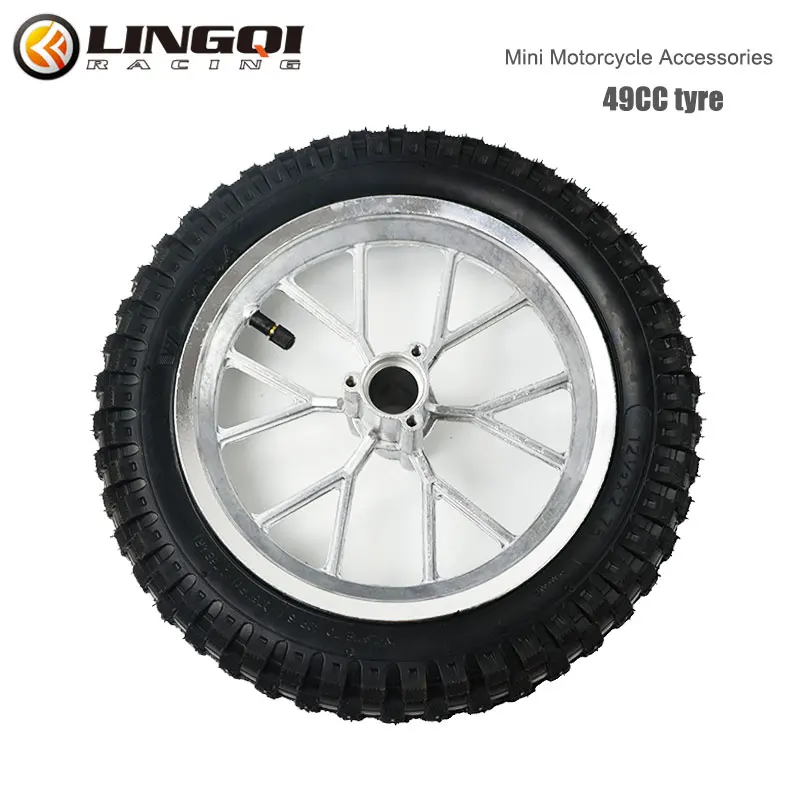 LINGQI RACING Wheel Tire Inner Tube Rim Aluminum Hub Set Assembly For 49cc Motorcycle Mini Dirt Bike Scooter 12 1/2x2.75 12 Inch