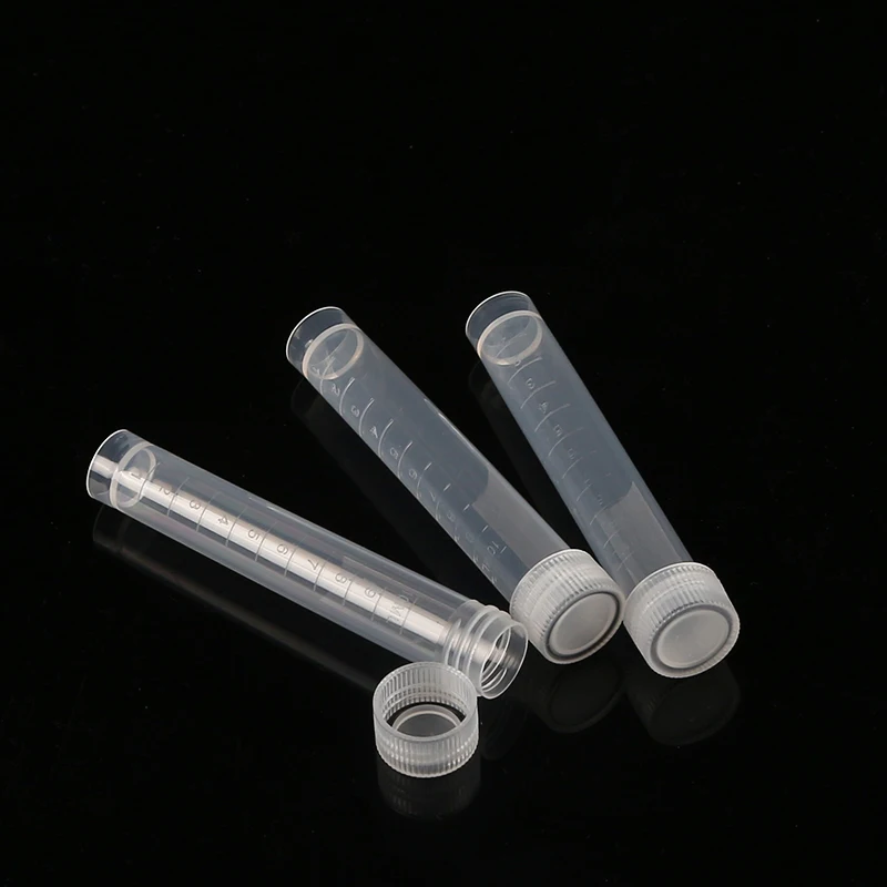 Lab Plastic Frozen Test Tubes 10ml cryotube Centrifuge tube Vial Seal Cap Container for Laboratory School Educational , 30pcs