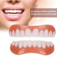 Silicone Upper/Lower False Teeth Upper teeth prosthetic prosthetic silicone Beauty Tool Braces Care Silicone Simulation Dental