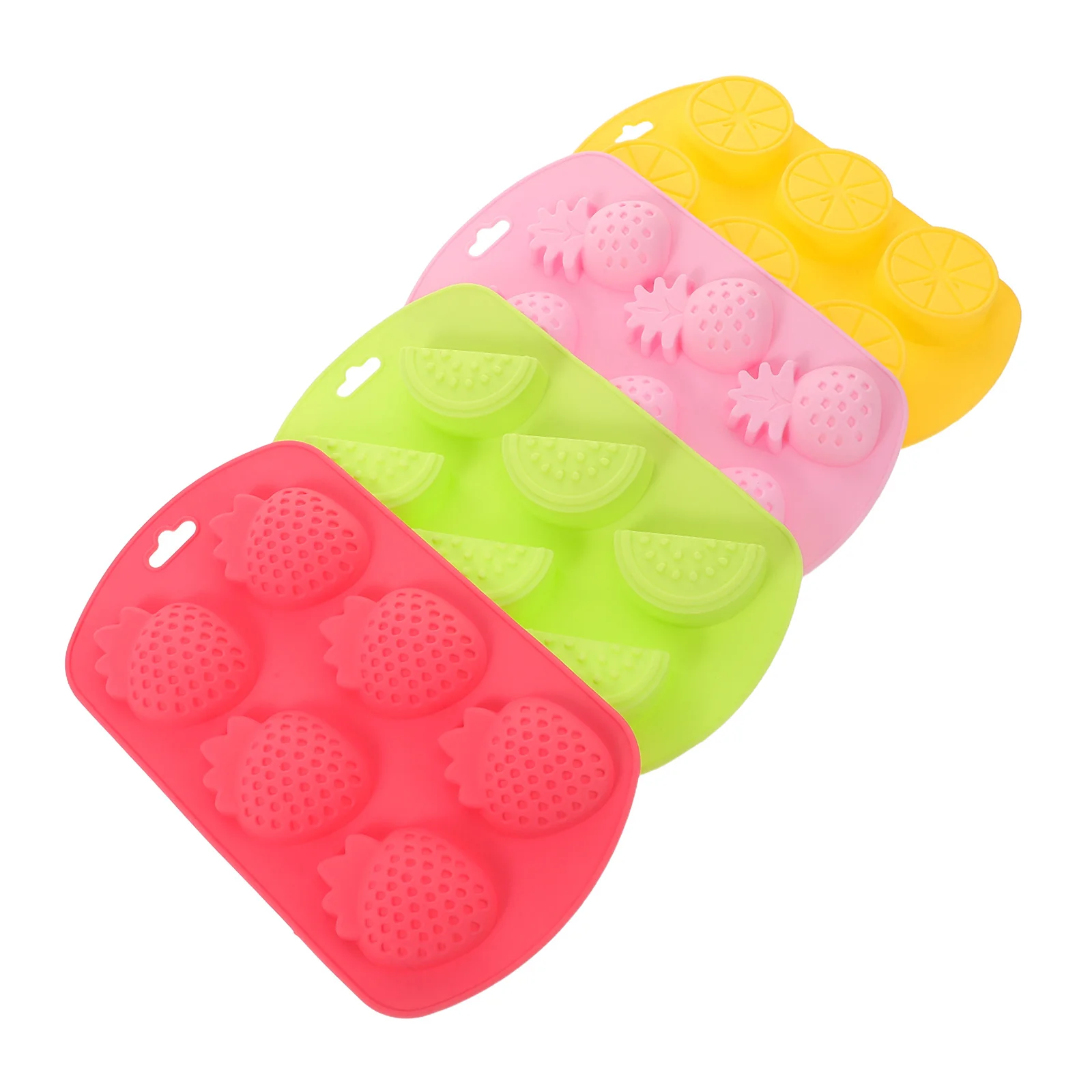 

4Pcs Fruit Shape Silicone Mold Creative Pineapple Lemon Watermelon Strawberry Chocolate Candy Baking Ice Mold Orange Candy Molds