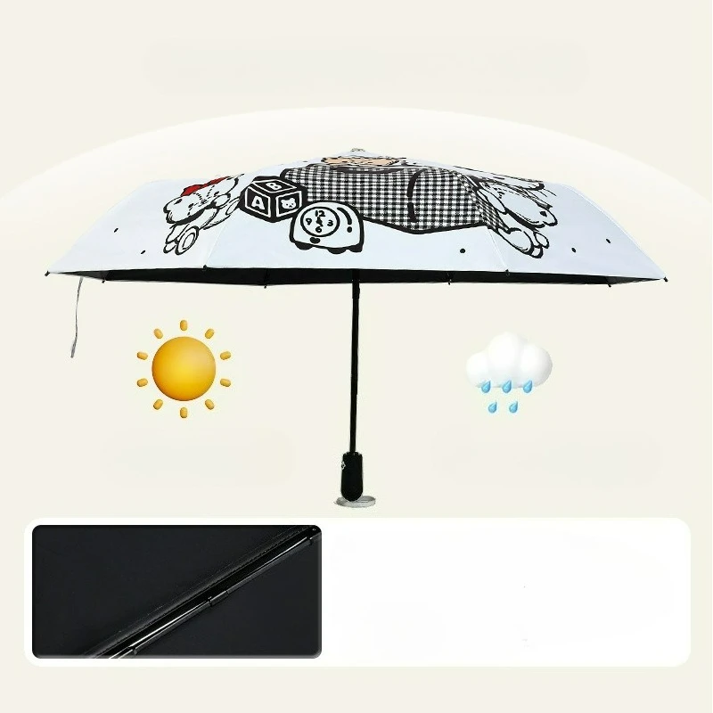 Japanese Sanrio Hello Kitty Automatic Umbrella Girls Kawaii UV Protection Black Coating Sun Parasol New Hot Plus for You view 4