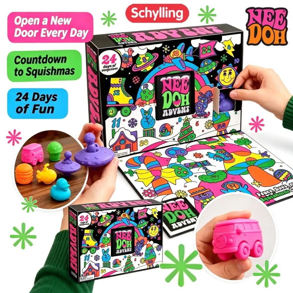 NEEDOH 2026 Advent Calendar Gift for Children 24 Day 3D PVC Dolls Countdown Christmas Surprise