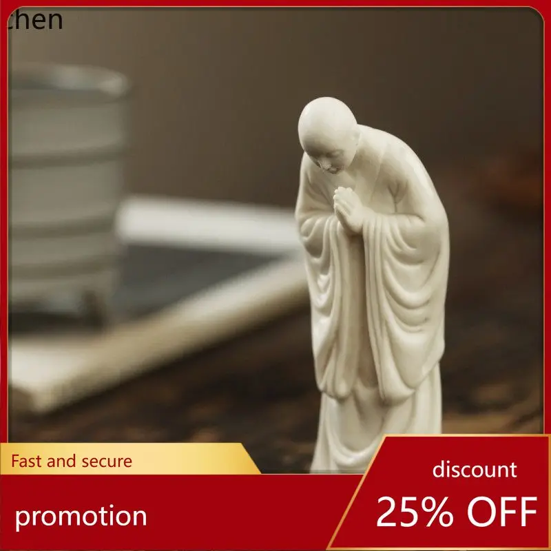 CZ Deer Antler Original Wishing Monk Figurine Creative Zen Decoration for Tea Table and Office Desktop