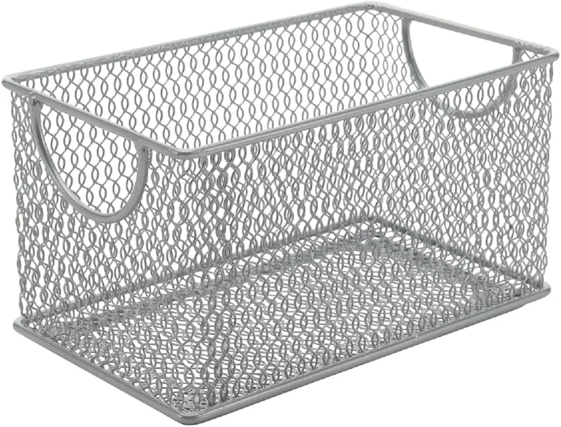 

Mesh Storage Box, Silver Mesh Great for School Home or Office Supplies, Books , Computer Discs and More