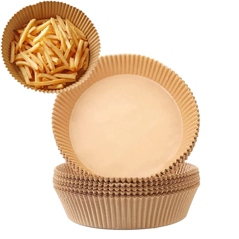 100개 에어프라이어 종이 라이너 일회용 프라이어 라이너 유산지 기름 방지 방수 식품 등급 베이킹 시트 에어프라이어용