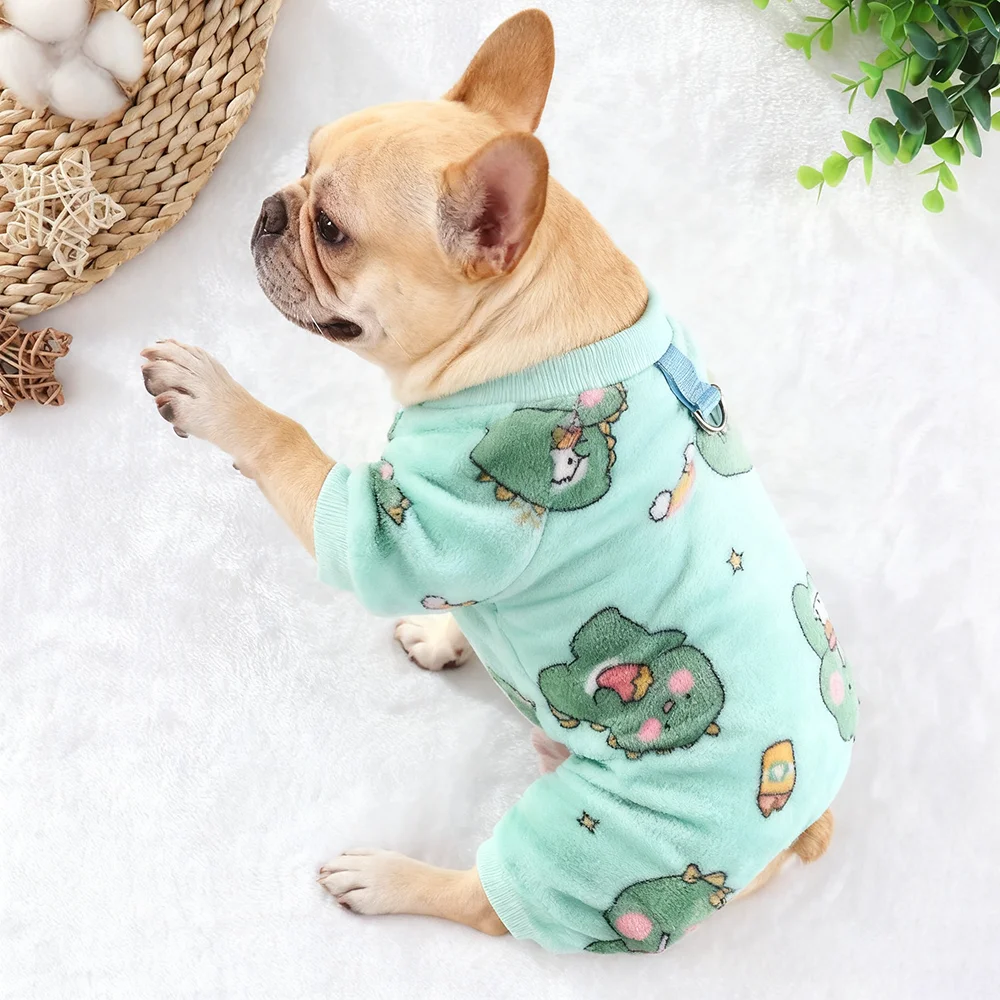 

Dog Pajamas Fleece Puppy Sweaters for Small Medium Dogs Girl Boy Soft Warm Winter Pet Dinosaur Jumpsuit Christmas Costume