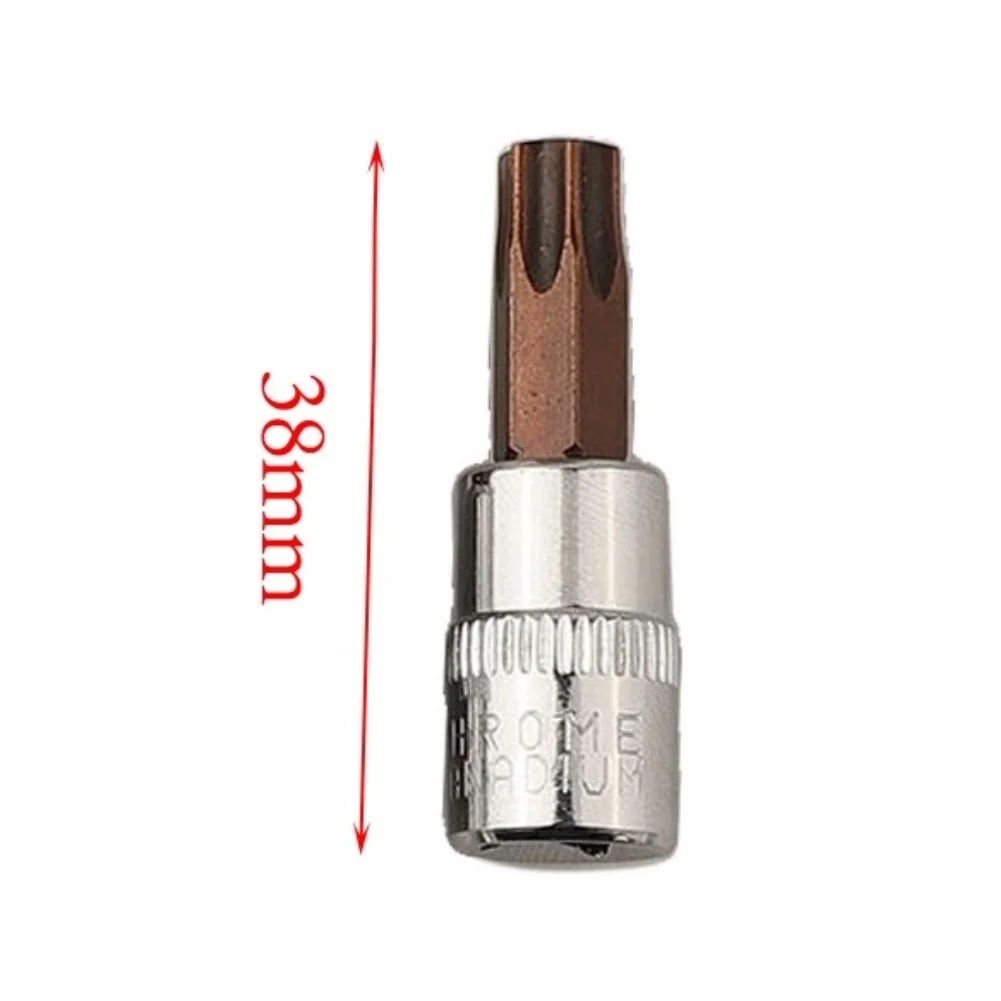 7pcs Hex Shank Drive Socket Screwdriver Bits 1/4 Inch T10-T40 For Versatile Hand Tools Use In Repair And Maintenance Work