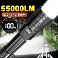 Powerful LED Flashlight USB Rechargeable Torch Super Bright Hand Light Emergency Camping Multifunctional Lantern Fishing Light