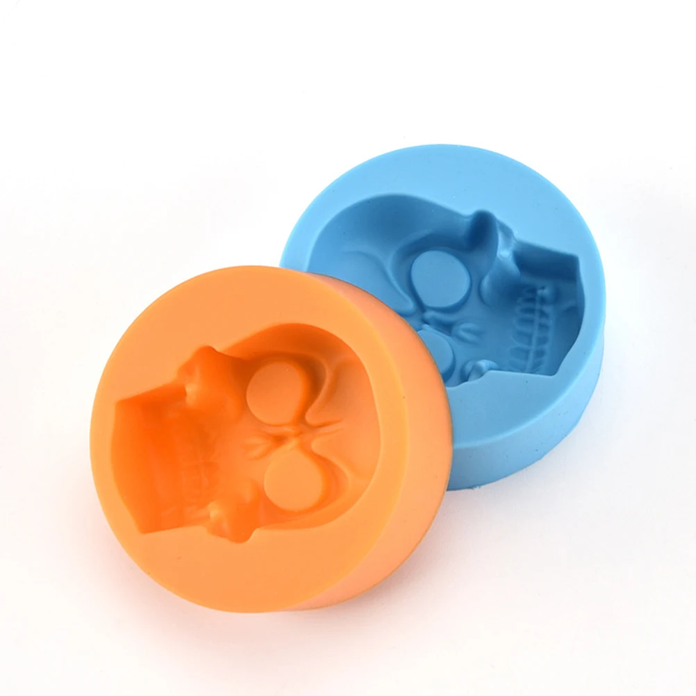 

DIY Orange Silicone Baking Molds Skull Shape Chocolates Cakes Candies Gummies Ice Cubes Pudding Mousse Nonstick