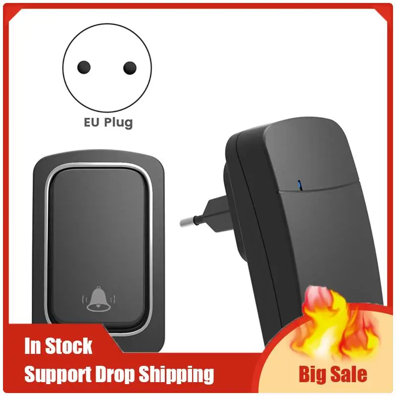 Top Deals Self Powered Wireless Doorbell No Battery Waterproof Door Bell Chime Ring Elderly Caller Home Security Device