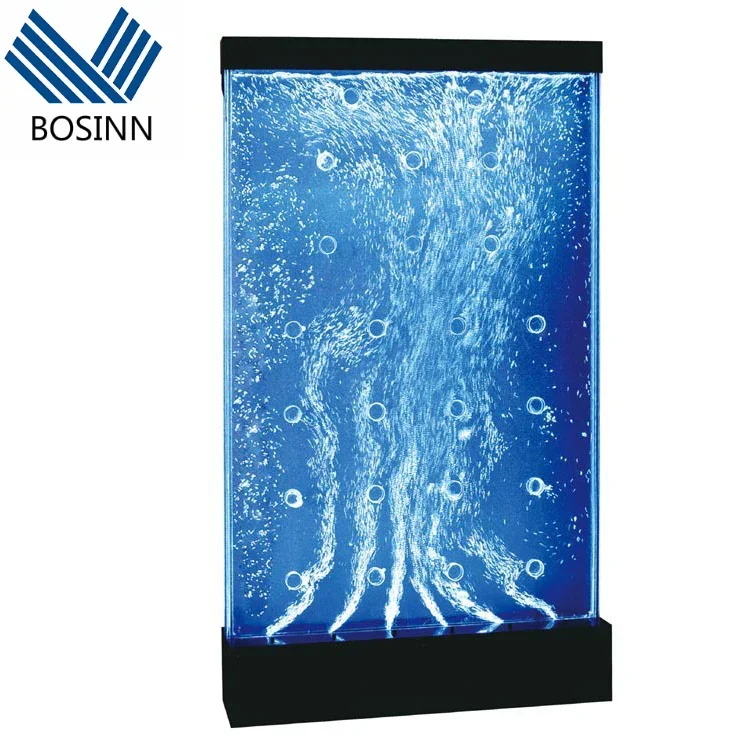 Water Curtain Rain Curtain Waterfall Screen Wall Partition RGB Color Change Dynamic Water Bubble Wall Screen