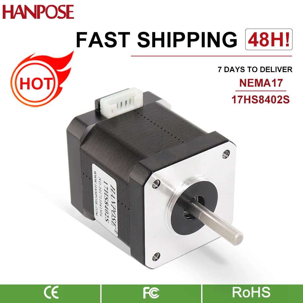 1 Piece 2 Phase Nema17 Stepper Motor 1.3A 52N.cm 1.8 Degree 42BYGH48 4 Leads 17HS8402S CNC Laser Engraving Machine