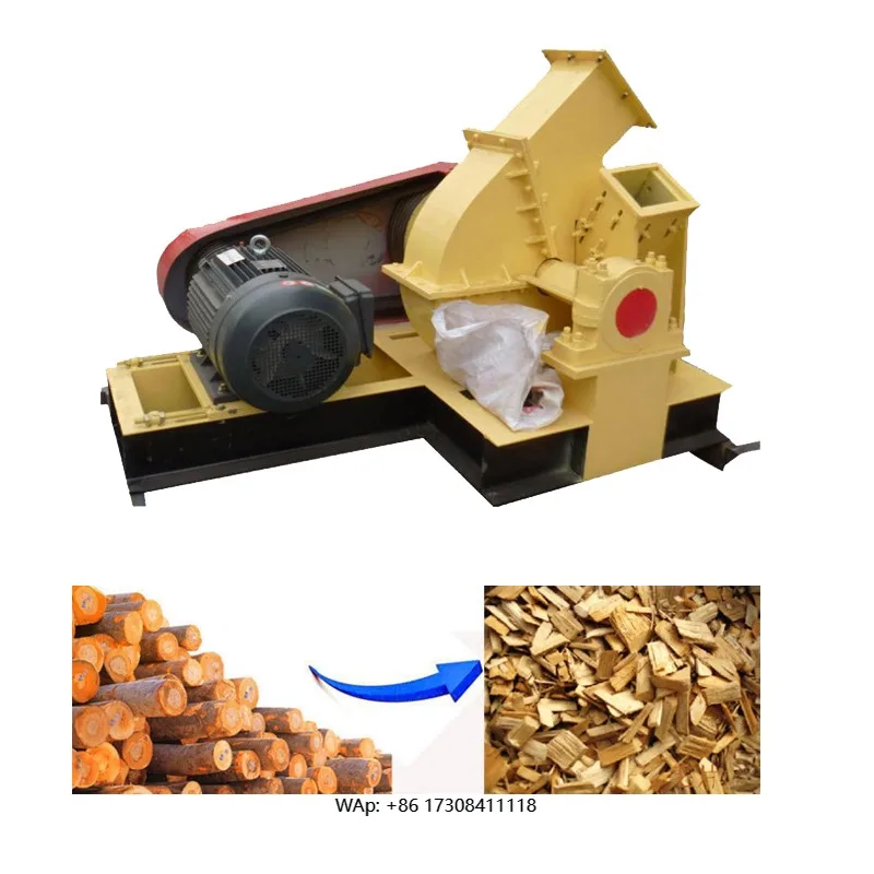 

2-4T/H Electric Engine Wood Chipper Shredder Machine Price With Blades and Knives