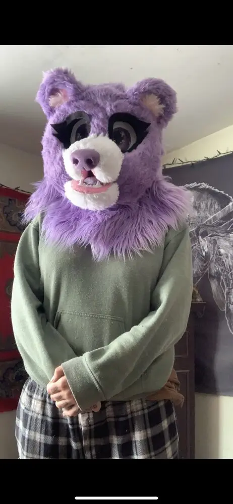 Purple Leather Pullover with Matted Tail for Large-scale Event Performances and Cosplay Costumes