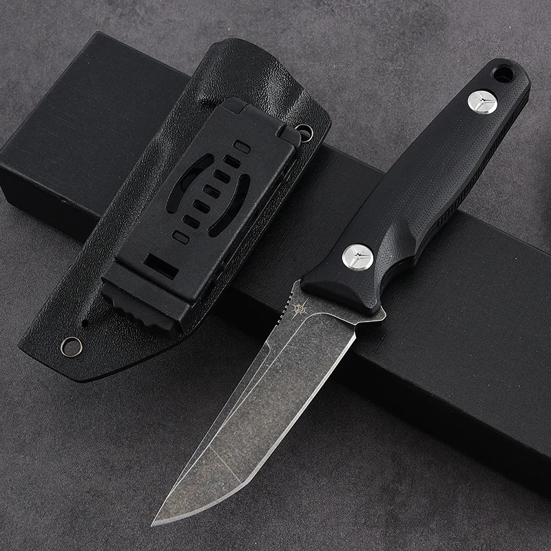 

Outdoor knife, portable straight knife, camping survival knife, self-defense knife for wilderness survival, knife with K sheath