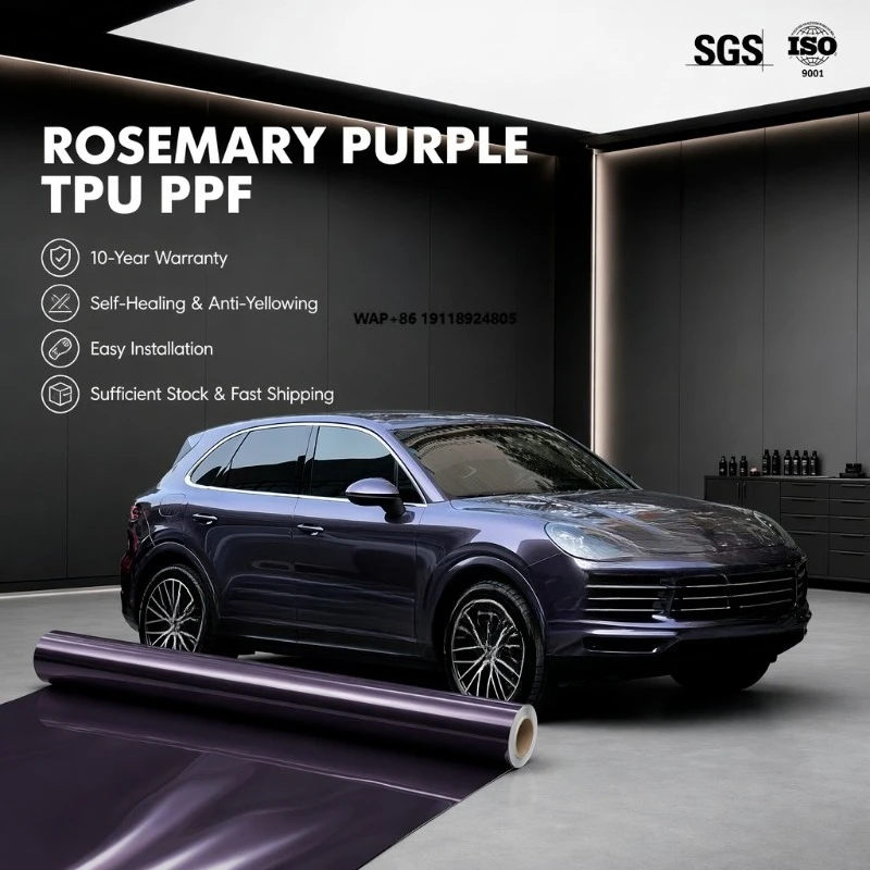 WrapMaster 1.52*15m OEM Rosemary Purple TPU Paint Protection Film PPF Custom Colors Anti UV Self Healing Glossy Car Wrap Film