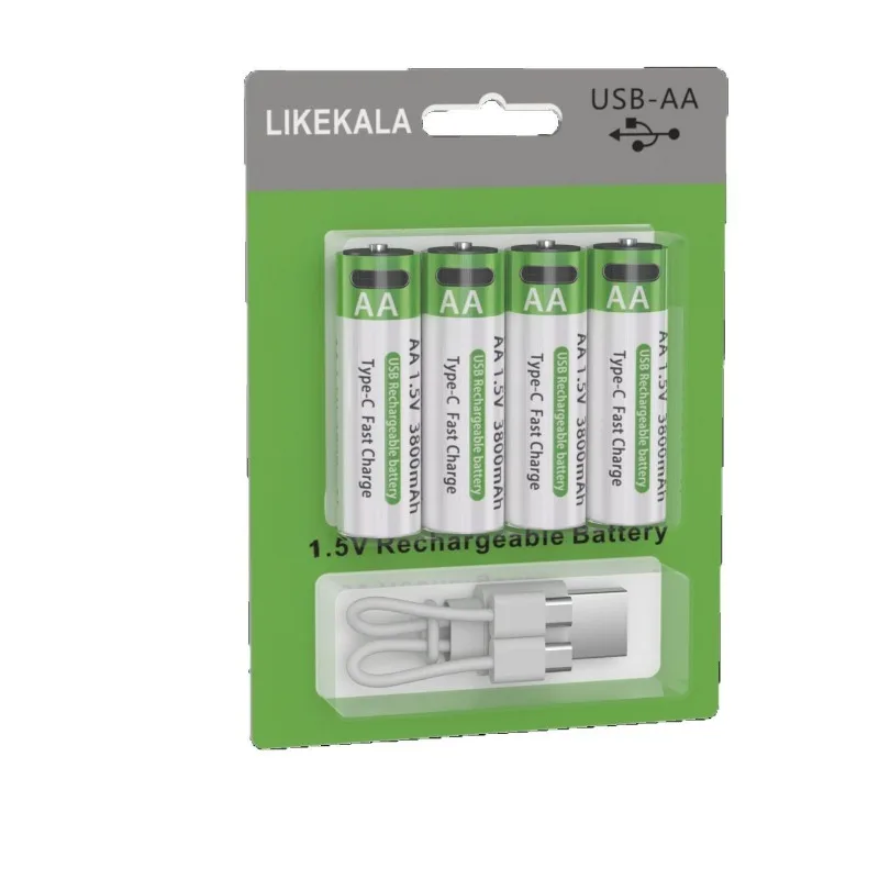 3800mAh AA 1.5V Rechargeable Battery USB TYPE‑C 1.5V Constant Voltage Lithium Battery for Remote Control Toy Battery