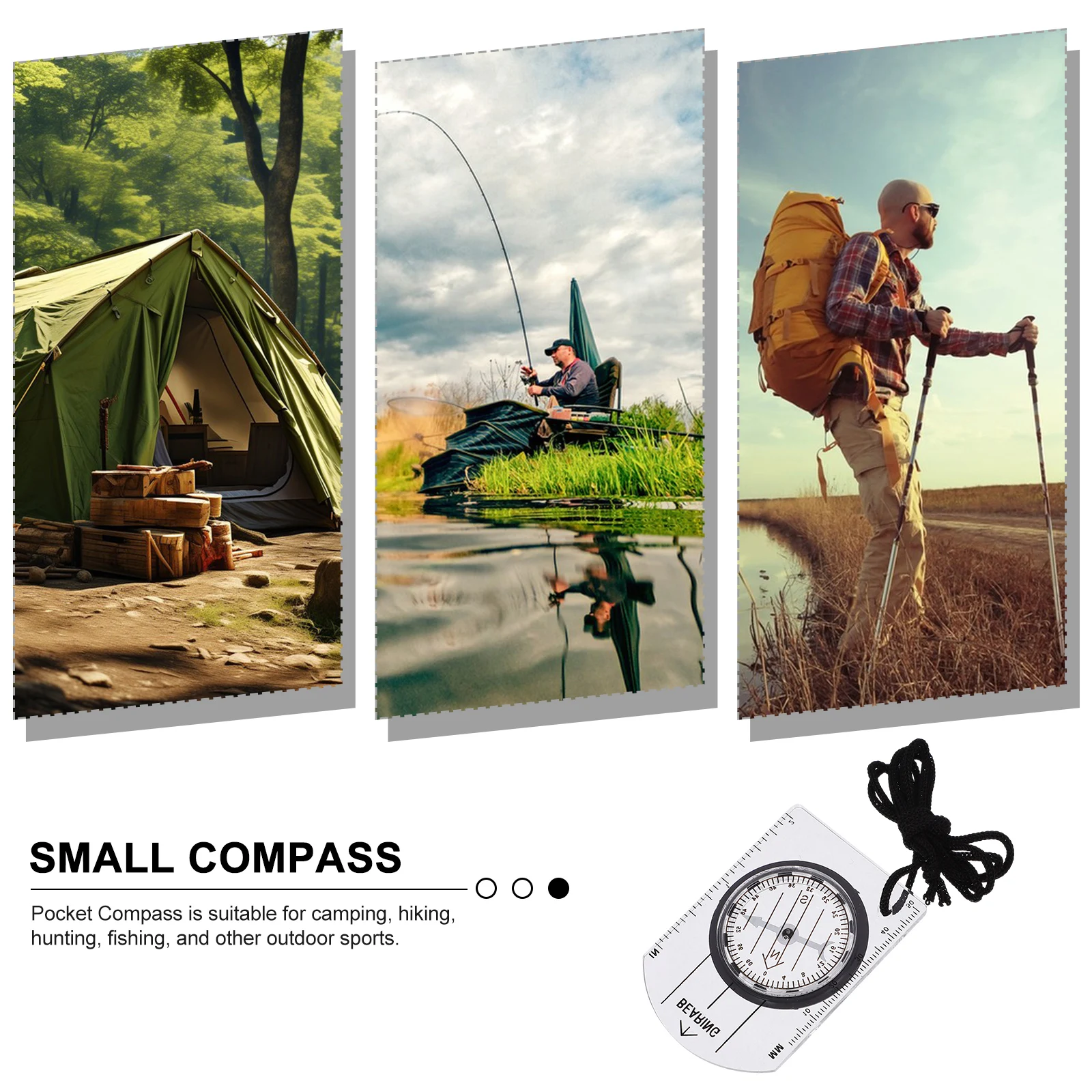 

4 Pcs Portable Compass Handheld Mini Camping Navigation Party Acrylic for Hiking Travel Keychain