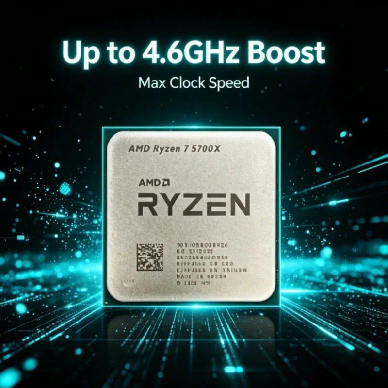AMD Ryzen 7 5700X Processor 8 Core 16 Thread 3.4GHz Base 4.6GHz Boost 65W AM4 Socket Desktop Gaming CPU Tray Version