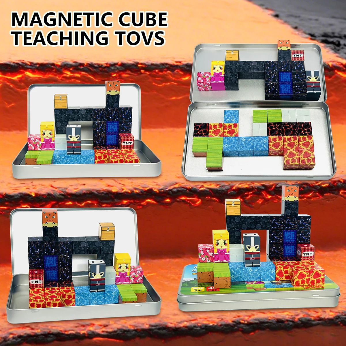 Magnetic Blocks Travel Magnet Building Blocks for Toddlers 45PCS Magnetic Building Toys with Portable Iron Box Educational Toys