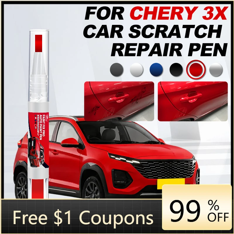 

Карандаш для подкраски Chery 3X, средство для ремонта автомобильной краски, удаления царапин, аксессуары для авто, белый 030, красный DM, оранжевый