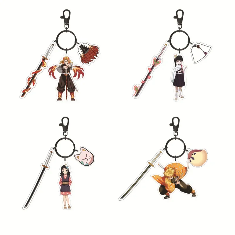 

Demon Slayers Peripheral Acrylic Keychain Cute Bag Pendant Keyring with Stylish Design for Daily Decoration and Fans Collection