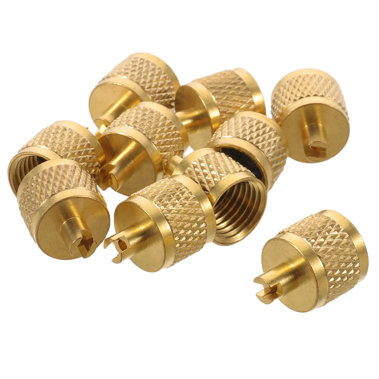 10Pcs Sae Copper Hvac Valve Caps Leakproof Threaded Core Removers Compatible with R22 R410a Ac Refrigeration Valve Caps