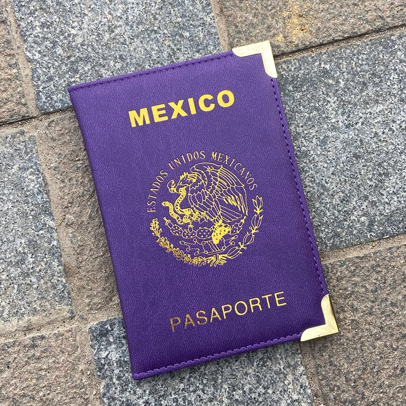 Mexico Passport Cover Metal Edges and Corners Passport Holder Travel Wallet Women Fashion Covers for Passports