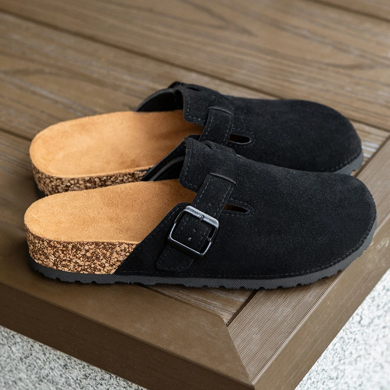 Fashion Men Mules Shoe with Arch Support Unisex Classic Beach Birkenstok Mens Shoes Men's Suede Sandals Retro Cork Clogs Тапочки