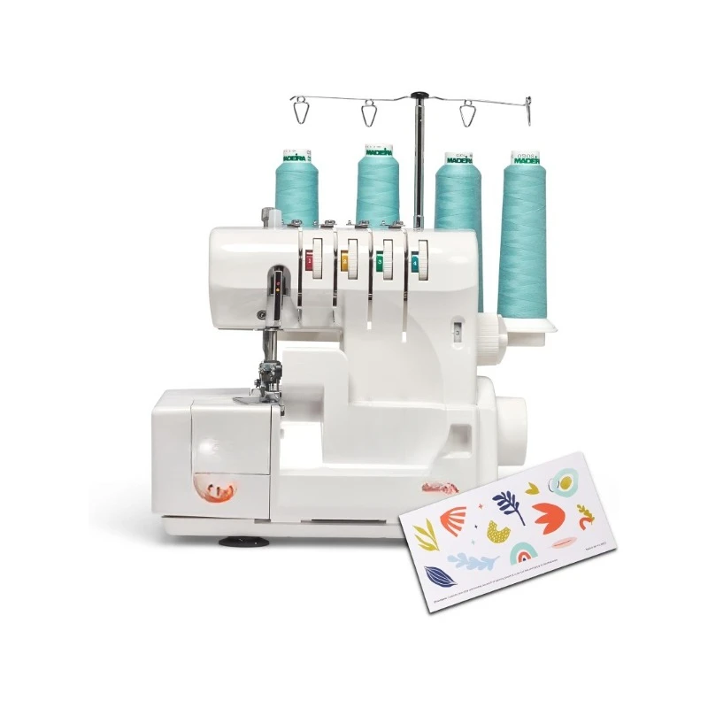 Sewing Machine by  Portable Stitching Machine Easy to Follow 4/3/2 Serger Thread with Differential Feed  Sewing Accessory