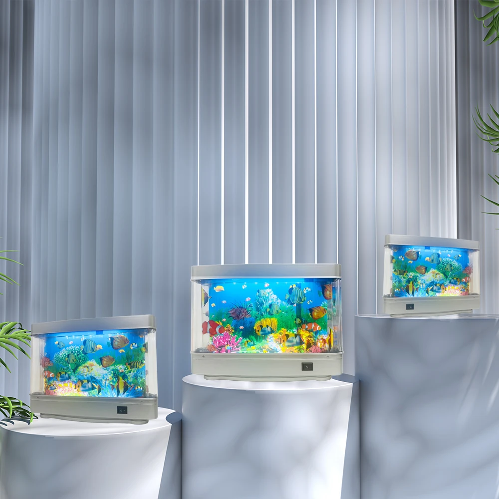 7 Colors LED Fish Tank Lamp Landscape Lamp Living Room Decoration Imitation Aquarium Landscape Underwater World With Switch