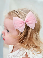 3PCs Bright Snow Yarn Rhinestone Bow Hairpins Children Cute Headwear Girls Clips Barrettes Satin Hairgrips Hair Accessories