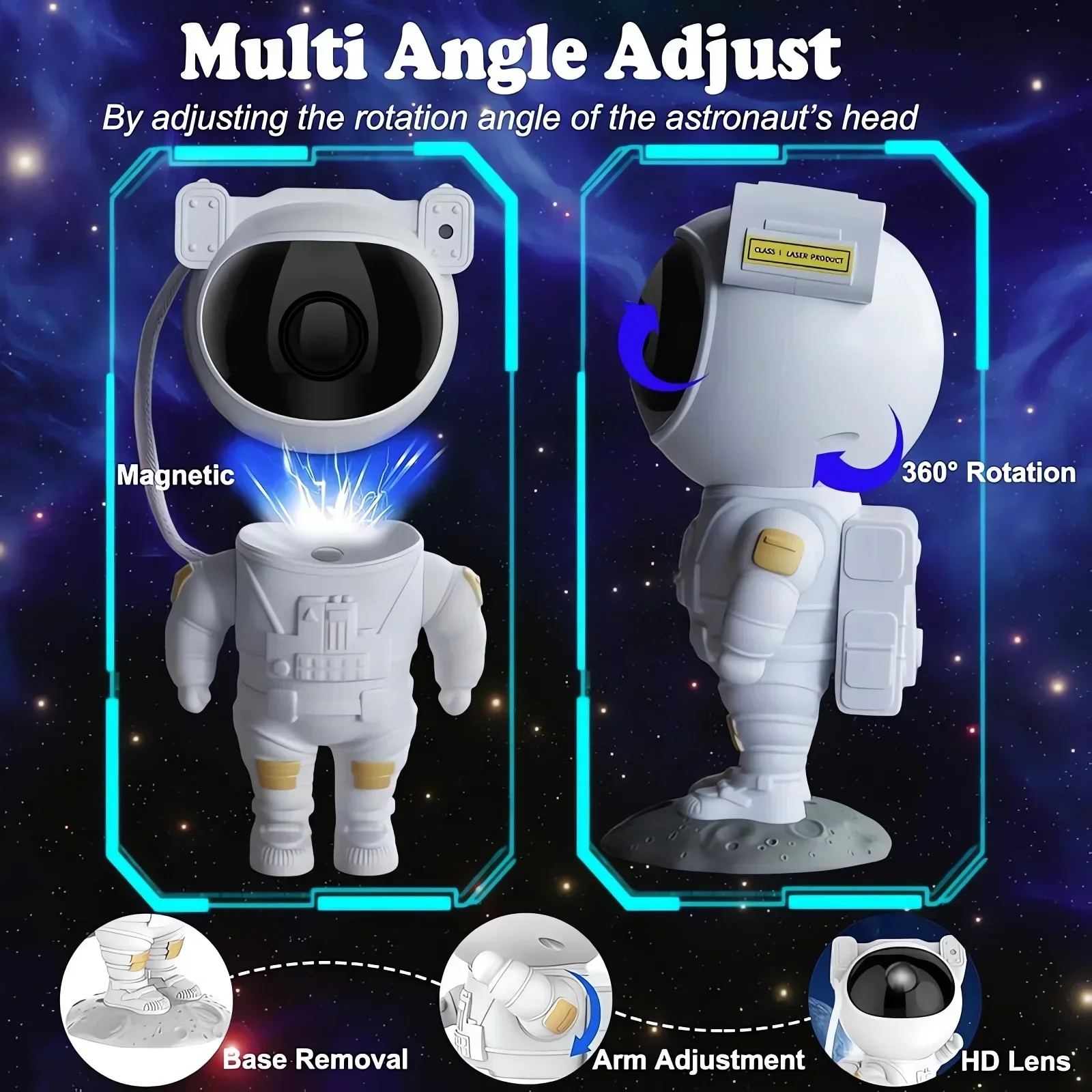 New 2024 Star Projector Galaxy Night Light Astronaut Starry Nebula Ceiling LED Lamp Gift for Kids Adults for Bedroom Birthdays