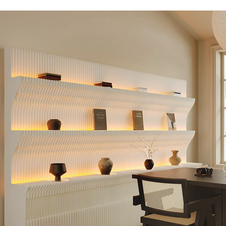 رف متنقل قابل للطي لشاشة المكتب، جدار خلفية مقسم مضيء متحرك #6