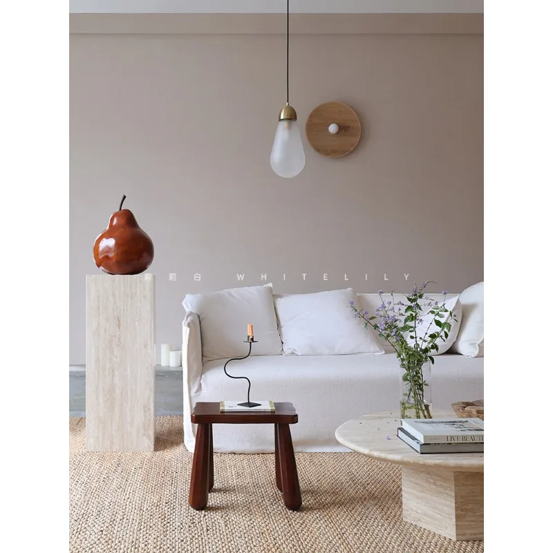 Lily White antique travertine pillar marble base sculpture ornament table floor entrance decoration booth island platform