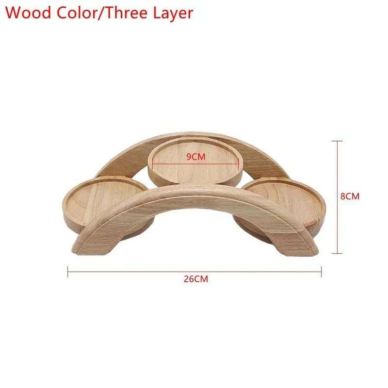 1PCS Hot Pot Arch Bridge Plate Sushi Bridge Boat Tableware Wooden Dessert Dim Sum Plate Sushi Tray Kitchen