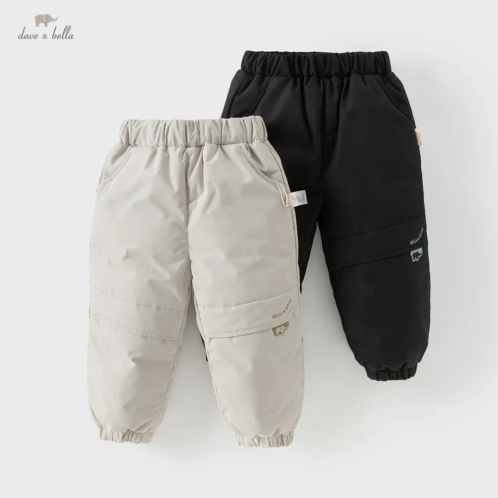 

Dave Bella, детские пуховые штаны, осенне-зимние теплые толстые брюки для мальчиков, повседневная верхняя одежда с эластичной резинкой на талии, одежда для мальчиков DB4243080