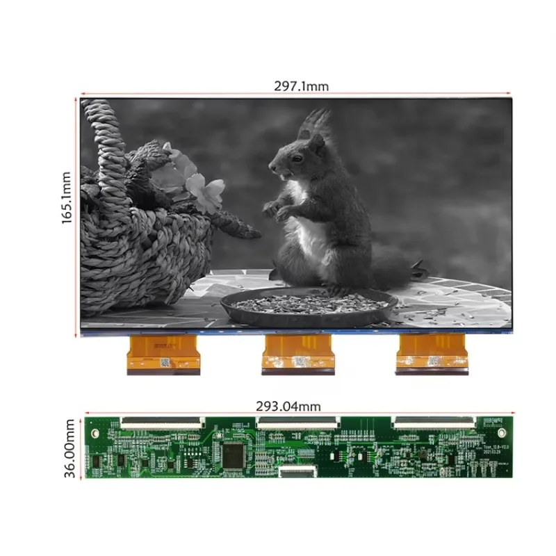 12.8 Inch Monochrome LCD Display Module Without BLU 5448*3064 Pixel 6K EDP Interface for Desktop SLA DLP LCD 3D Printer
