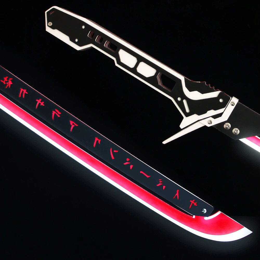 102cm 사이버 펑크 카타나 게임 주변 검 무기 충전 빛나는 기능 광선 검 장식 액션 소품 공예 선물 완구