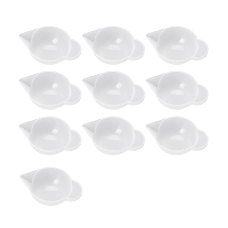T73C! 10 Pcs Silicone Mold Cup Dispenser Mini Measuring Cups for DIY Epoxy Resin Craft Unique Modulation Tools