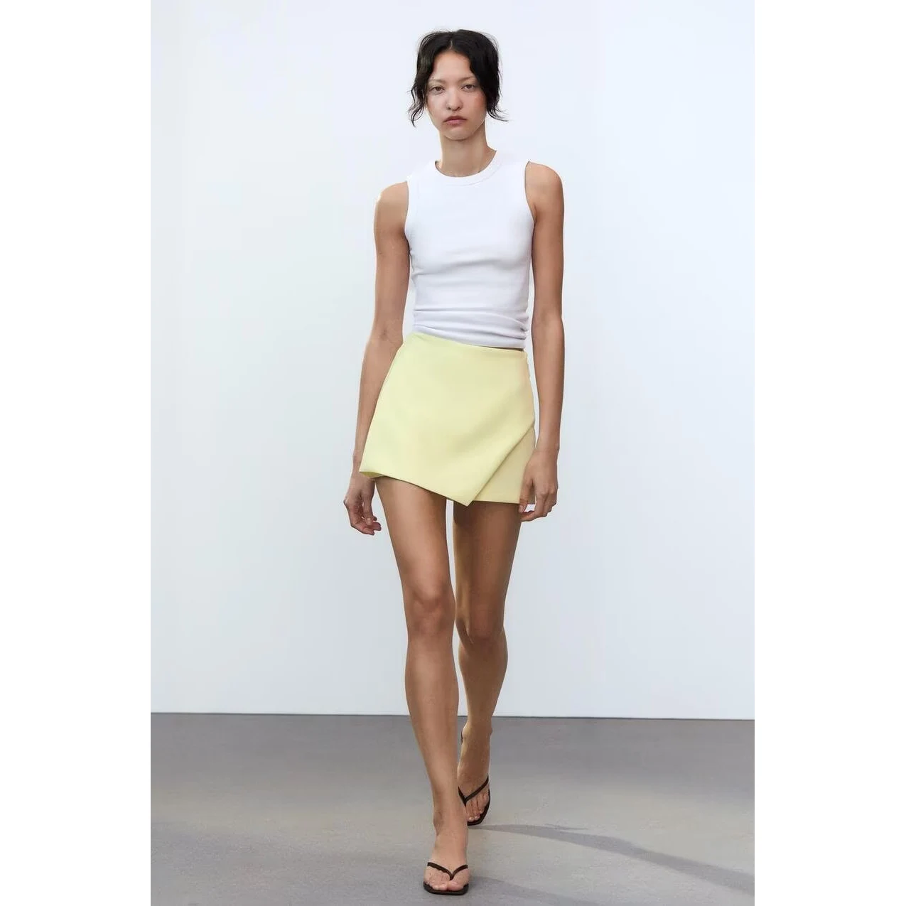 Fashionable Asymmetrical Skirt Pants Women's Clothing Elegant Transient Cross-Border Short Pants Polyester Fiber 100%