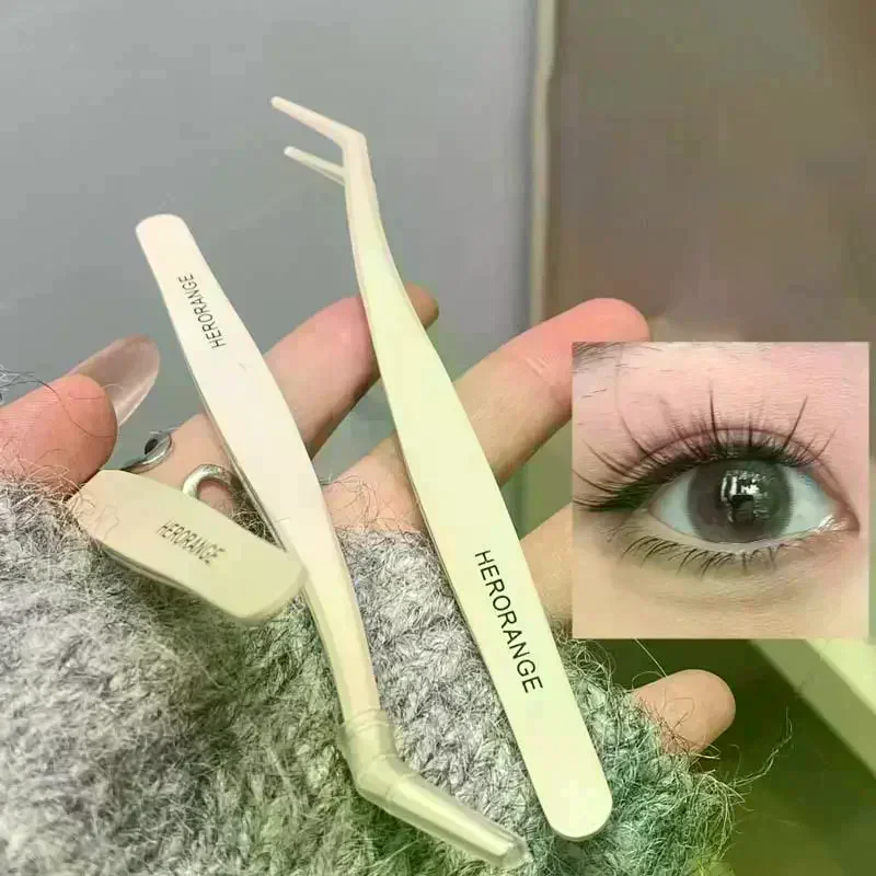 Anti-Stick Tweezers Non-Sticky DIY Rounded Design Professional Grafting Anti-Stick Glue-Free False Eyelash Tweezers