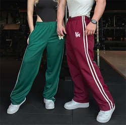 2024 Hipster Amerikanischen Stil männer Hosen Mit Gestreiften Gedruckt Lose Gerade Bein Casual Sport Hosen Street Fashion Männer Kleidung