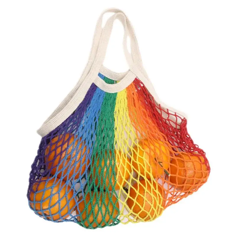 Mesh Bag Reusable Shopping Bags Portable Net Fruits Carrier Vegetable Storage Net Bag Shoulder Grocery Bag Mesh Food Carrier