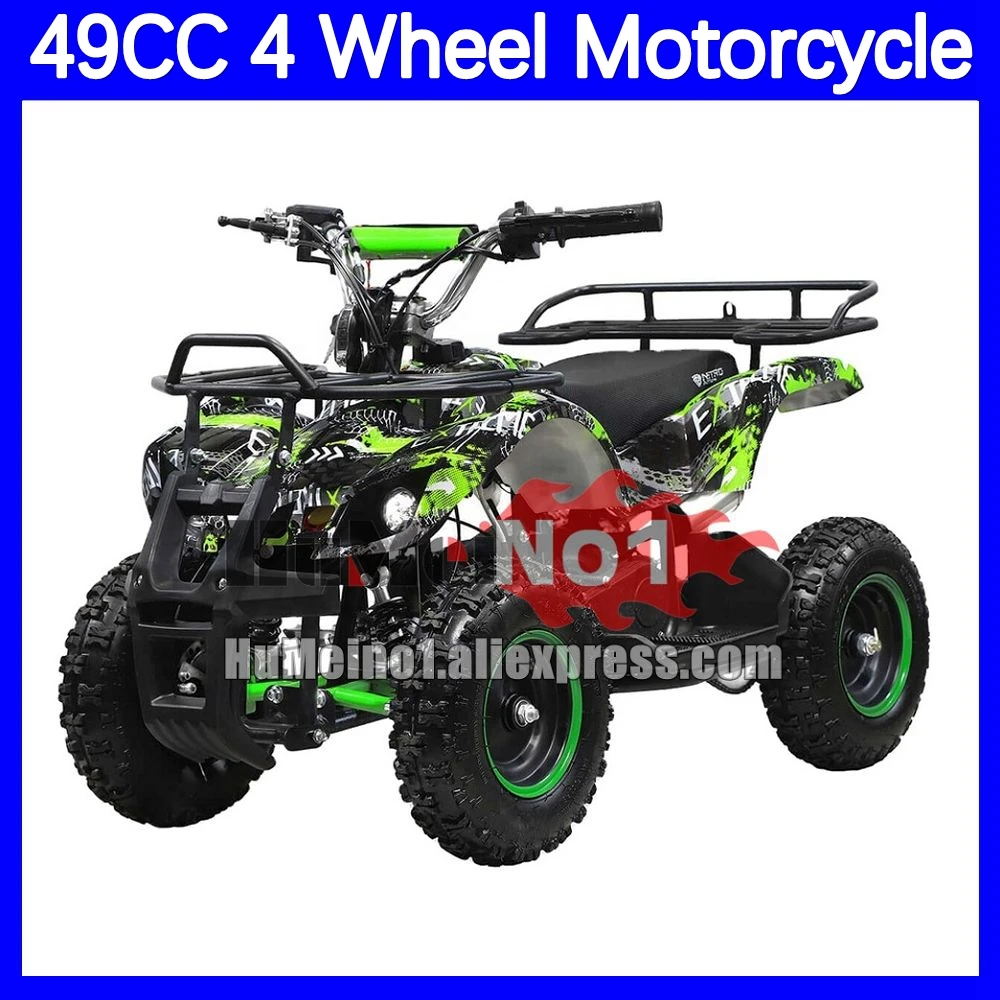 49CC 50CC 2 Stroke ATV OFF-road Motorcycle Green Blue Orange Red Racing MOTO Trail Dirt Bike Gasoline 4Wheel Motorbike For Child