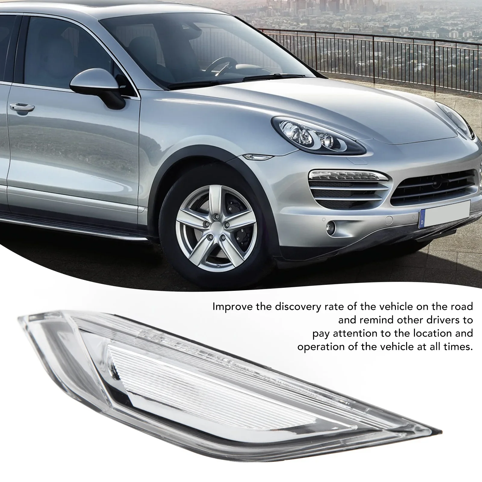 For Porsche Cayenne 958 2011 2012 2013 2014 Front Bumper Side Marker Light Turn Signal Reflector Lamp Cover Shell Without Bulb