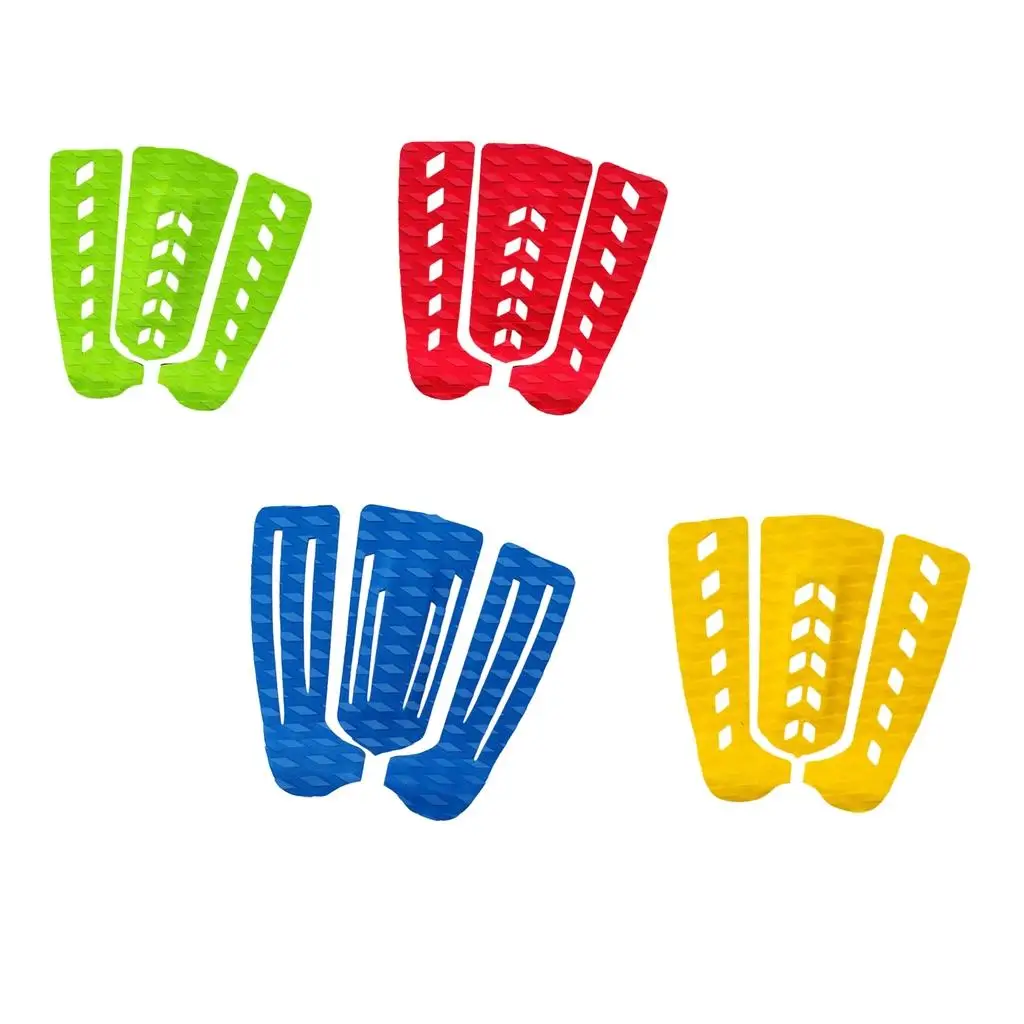 Non Slip EVA Surf Tail Pad 3 Pieces Diamond Groove Deck Grip for Paddleboard Skimboard Surfing