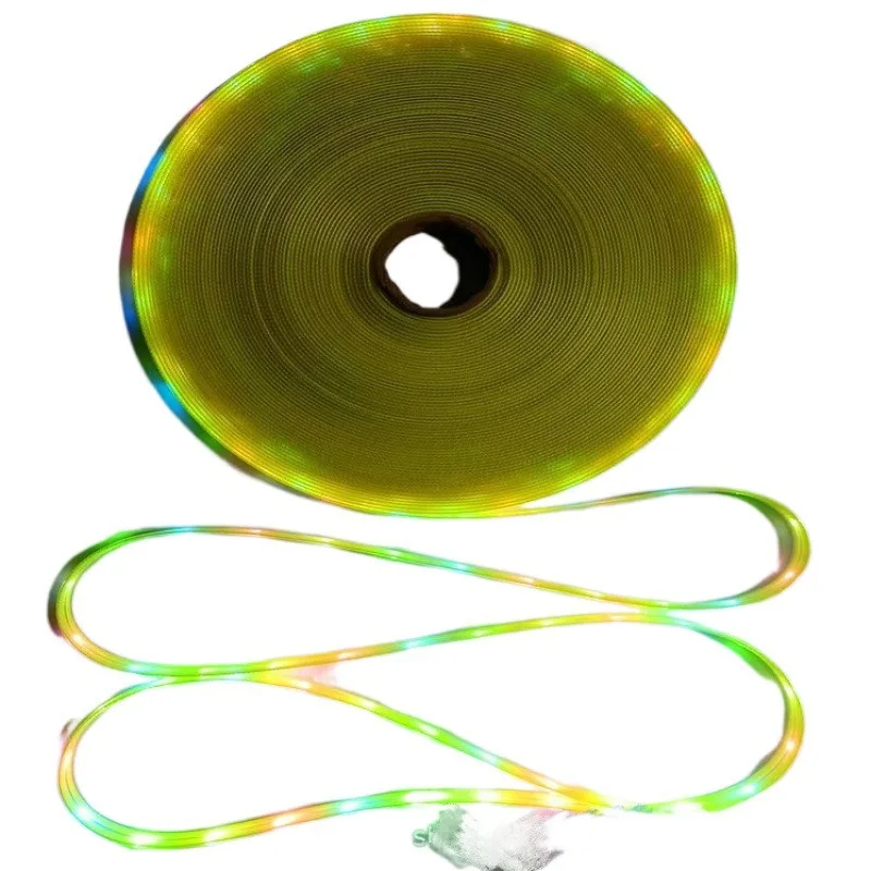 

LED luminous collar pet nylon pvc adhesive webbing dog leash night anti-lost reflective safety